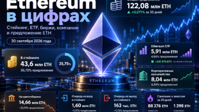 Ethereum в цифрах: сколько ETH в стейкинге, ETF, на биржах и у компаний